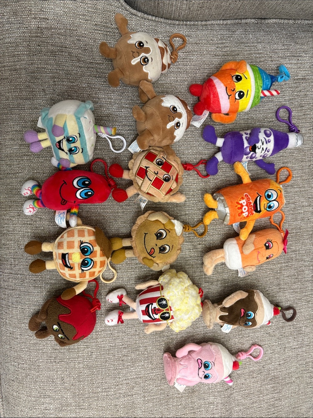 15 Plush Whiffer Sniffer Food Clip-On Toy Keychains